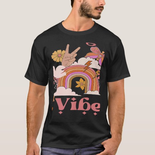 T-shirt Undergrad Vibes School Groovy Retro Boho Rainbow C (Devant)