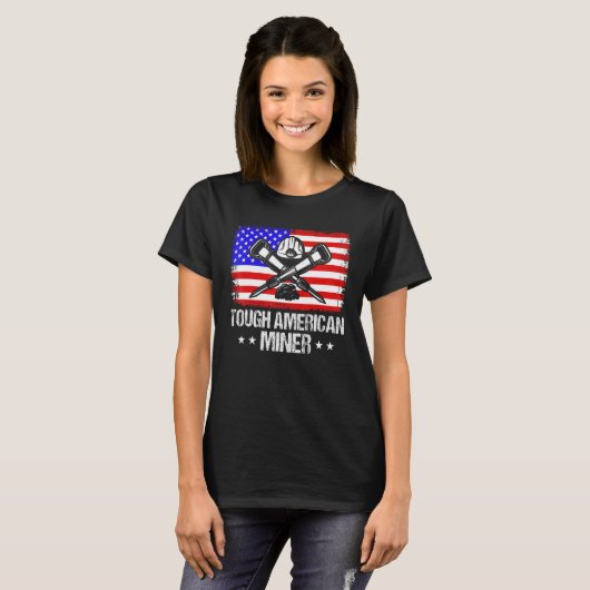 T-shirt Underground Mining Tough American Miner American C (Devant entier)