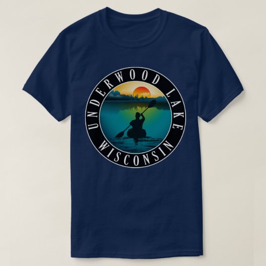 T-shirt Underwood Lake Wisconsin Kayaking (Design devant)