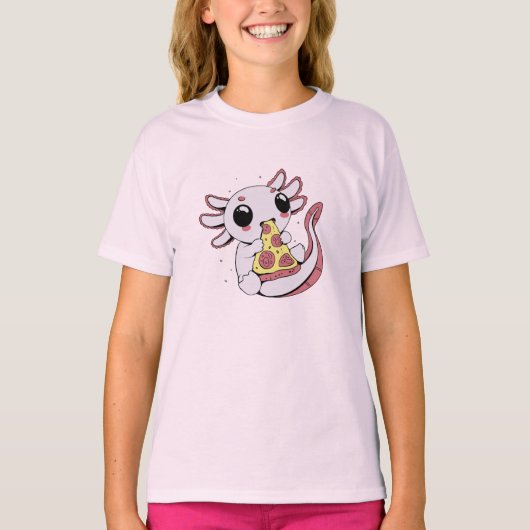 T-shirt Une adorable pizza axolotale (Devant)