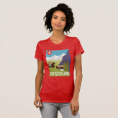T-shirt Une affiche de voyage de la Suisse (Devant entier)