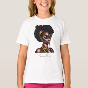 T-shirt Une Africaine Américaine avec lunettes de soleil c