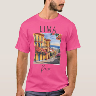 T-shirt Une Aquarelle Design Lima - Pérou