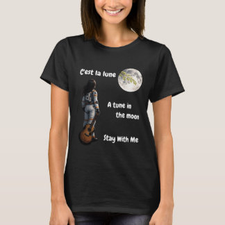 T-shirt une astronaute sur la lune avec une guitare