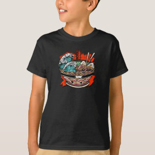 T-shirt Une baguette de vague de ramen et un mot japonais