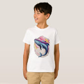 T-shirt Une baleine nageant dans l'espace (Devant entier)