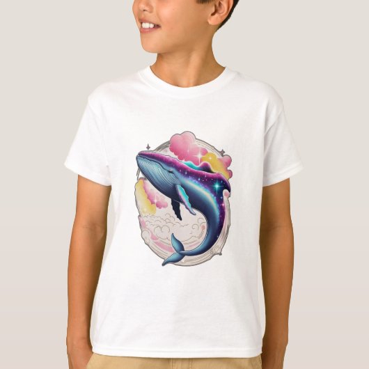 T-shirt Une baleine nageant dans l'espace (Devant)