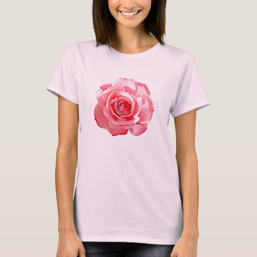 T-shirt Une belle rose rose. (Devant)