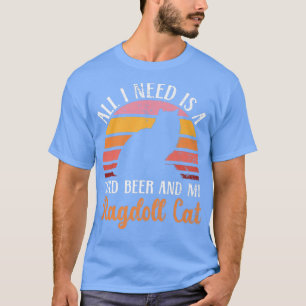 T-shirt Une Bière Froide Et Un Chat Ragdoll Kitty Lover Al