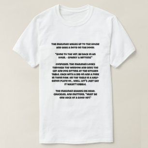 T-shirt Une blague d'IA sur Chat et chien mangeant un huma