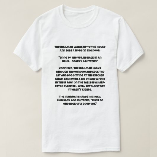 T-shirt Une blague d'IA sur Chat et chien mangeant un huma (Design devant)
