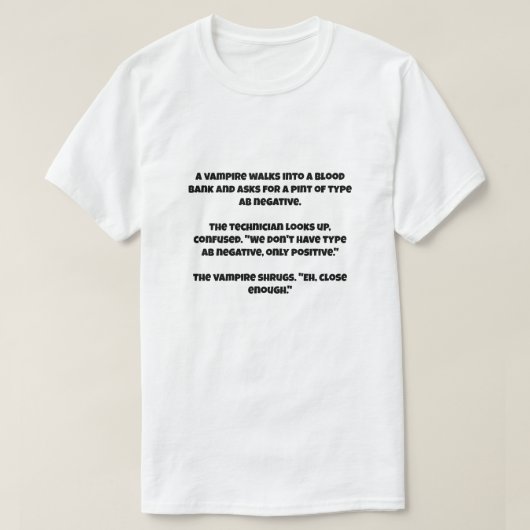T-shirt Une blague d'IA sur un vampire (Design devant)