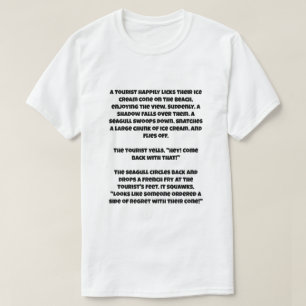 T-shirt Une blague d'IA sur une mouette et une crème glacé