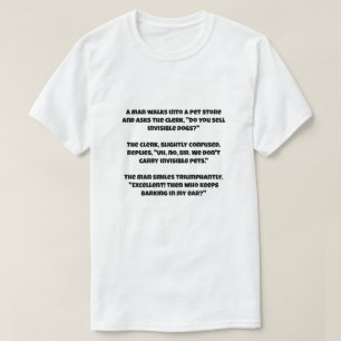 T-shirt Une blague sur le magasin d'animaux et le chien in