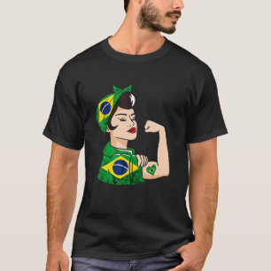 T-shirt Une Brésilienne Forte Brésil Racines Brésiliennes