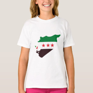 T-shirt Une carte de la Syrie avec le drapeau de la révolu