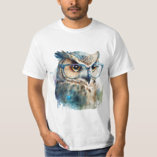 T-shirt Une chouette mignonne portant des lunettes