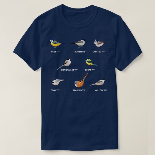 T-shirt Une collection de tit oiseaux Birding Gift (Design devant)