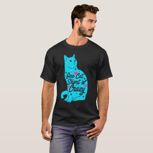 T-shirt Une Courte De Crazy Graphic Chat Propriétaire Chat (Devant entier)