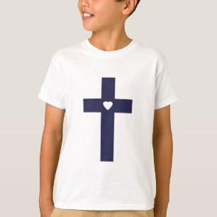 T-shirt Une croix avec un cœur d'amour sacré