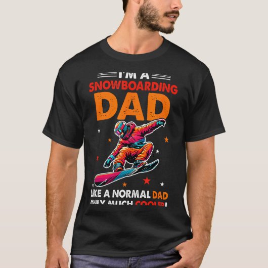 T-shirt Une définition de papa en snowboard beaucoup plus (Devant)
