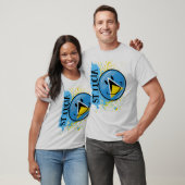 T-shirt Une éclaboussure de drapeau de sourire du St Lucia (Unisexe)
