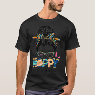 T-shirt Une école Hoppy Social Worker Messy Bun Enseignan