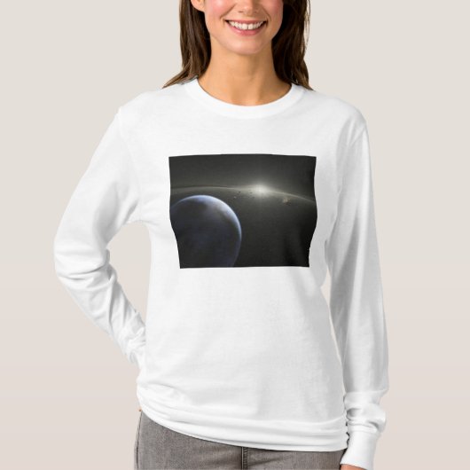 T-shirt Une énorme ceinture d'astéroïdes en orbite autour  (Devant)
