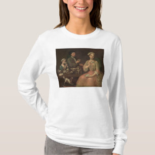 T-shirt Une famille de trois au thé, c.1727