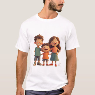 T-shirt une famille heureuse