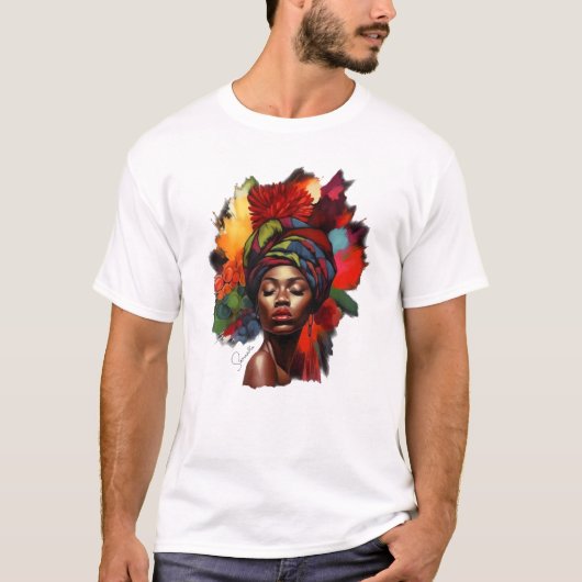 T-shirt Une femme afro-américaine capable (Devant)