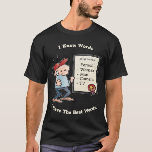 T-shirt Une femme en personne Camera TV Drôle Diplôme de