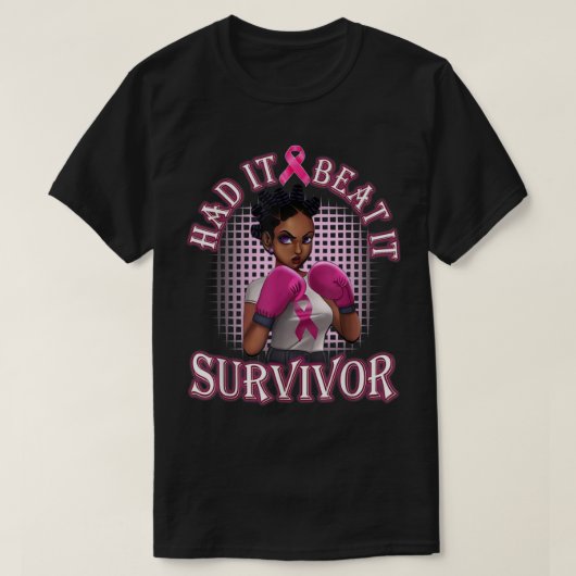 T-shirt Une Femme Noire A Battu Il Survivor Cancer du sein (Design devant)