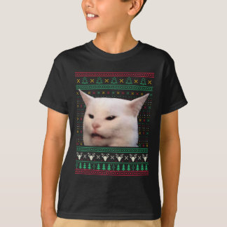 T-shirt Une Femme Qui Crie À Un Chat Douleur Vilaine X-mas