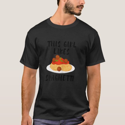 T-shirt Une Fille Aime Spaghetti Chef de pâtes italiennes (Devant)