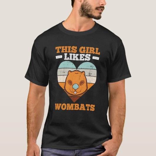 T-shirt Une Fille Aime Wombats Rodent Animal Faune (Devant)