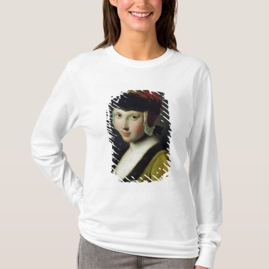 T-shirt Une fille avec un masque noir (Devant)