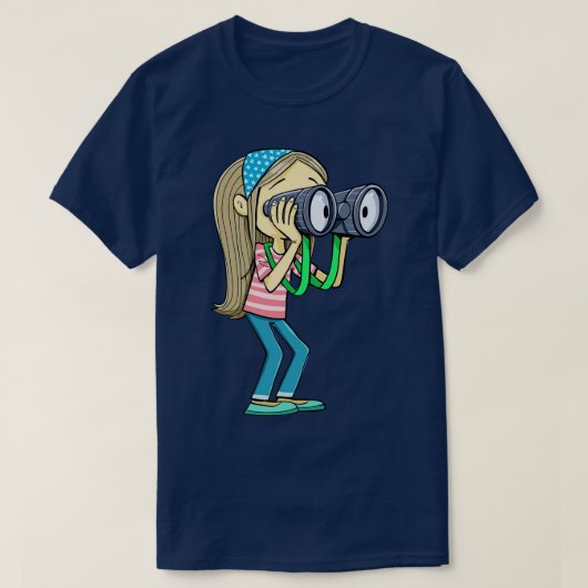 T-shirt Une fille avec une écharpe dans les cheveux regard (Design devant)