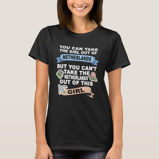 T-shirt Une fille de Pays-Bas Relocation de Pays-Bas (Devant)