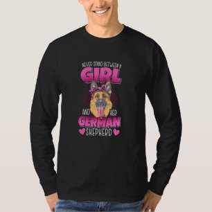 T-shirt Une Fille Et Son Berger Allemand Chien Lady Puppy 