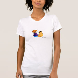 T-shirt Une fille et son carlin (blonds)