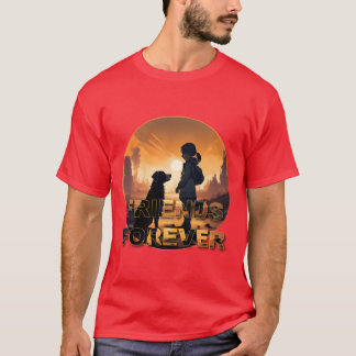 T-shirt Une fille et son chien Amis pour toujours amis