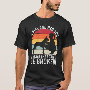 T-shirt Une fille et son chien un lien qui ne peut pas êtr