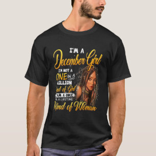 T-shirt Une Fille Noire À Vie Décembre Anniversaire Mo