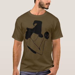 T-shirt Une fille noire et blanche dans un Casquette sorci