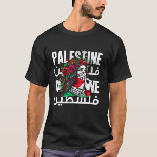 T-shirt Une Fille Palestinienne Avec Une Bandana Palestini