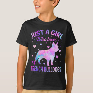 T-shirt Une fille qui aime français Bulldogs chien amusant