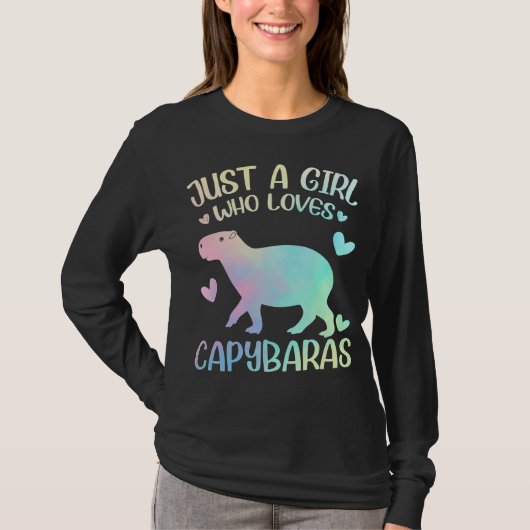 T-shirt Une fille qui aime les Capybaras (Devant)
