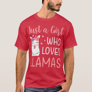 T-shirt Une Fille Qui Aime Les Llamas Drôle Alpacas 