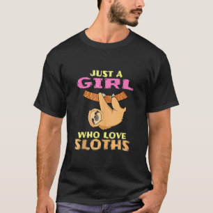 T-shirt Une fille qui aime les paresseux Mignon drôle amat